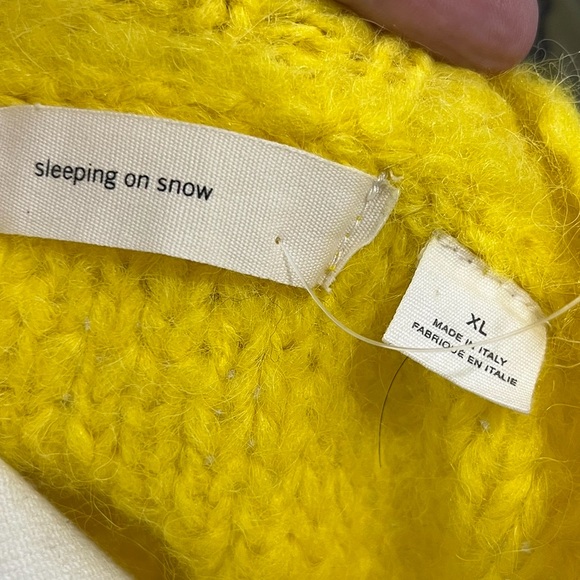 Anthropologie Sleeping On Snow Bright Lights Yellow Alpaca Blend Pull On Sweater - Picture 9 of 13